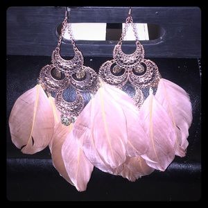Boho feather earrings